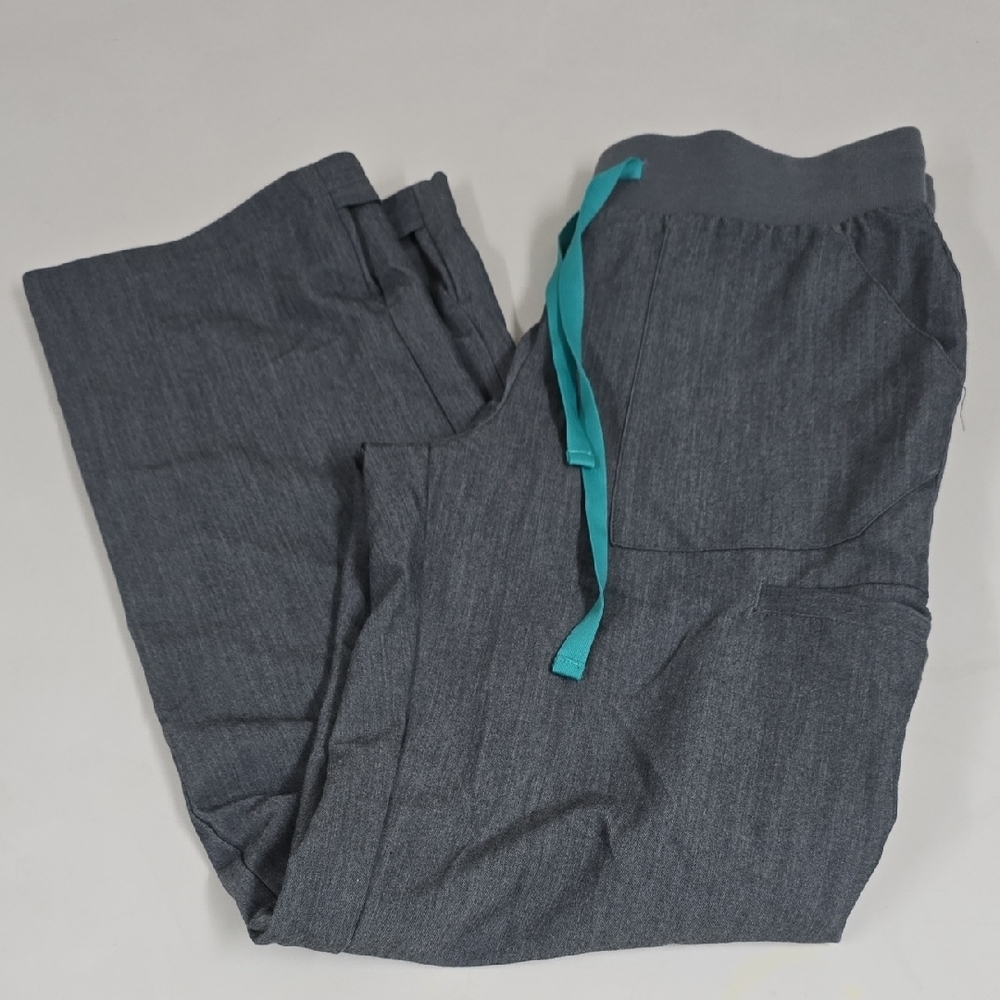 FIGS Kade Cargo Technical Collection Pockets Drawstring Gray Scrub Pants